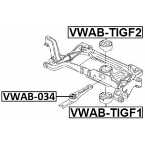 Silentbloc de berceau moteur FEBEST VWAB-TIGF1 pour VW, AUDI, SKODA, SEAT FEBEST