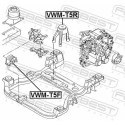 Support moteur FEBEST VWM-T5R pour VW OE 7H0199849AQ FEBEST