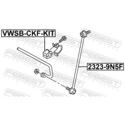 Kit de silentblocs de barre stabilisatrice FEBEST VWSB-CKF-KIT pour SKODA RAPID OE 6C0411303B FEBEST
