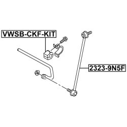 Kit de silentblocs de barre stabilisatrice FEBEST VWSB-CKF-KIT pour SKODA RAPID OE 6C0411303B FEBEST