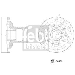 Wheel Hub FEBI 180696 OE Ref 81443010169