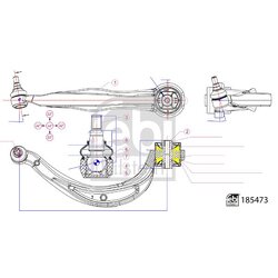 Trailing Control Arm FEBI 185473 OE Ref 8R0 407 693 D