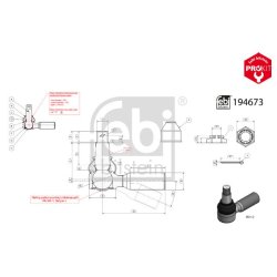 Tie Rod End FEBI 194673 OE Ref 22603163