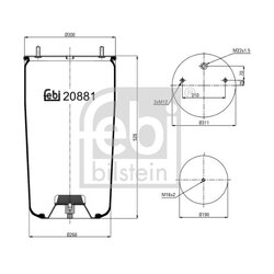 Air Suspension Bellow FEBI 20881 OE Ref 2 004 894