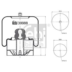 Air Suspension Bellow FEBI 39988 OE Ref 629 320 00 25