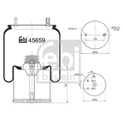 Air Suspension Bellow FEBI 45659 OE Ref 1251691