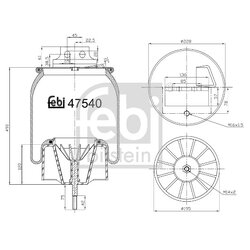 Air Suspension Bellow FEBI 47540 OE Ref 0 4127 0463