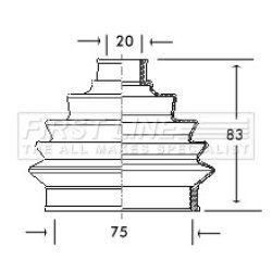 Cv Joint Boot Kit FIRST LINE FCB2004 OE Ref 191 498 203 D