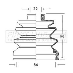 Cv Joint Boot Kit FIRST LINE FCB2062 OE Ref 3924101E00