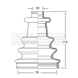 Cv Joint Boot Kit FIRST LINE FCB2080 OE Ref 329374