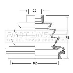Cv Joint Boot Kit FIRST LINE FCB2110 OE Ref 03 74 050 S1