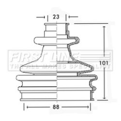 Cv Joint Boot Kit FIRST LINE FCB2201 OE Ref 329391