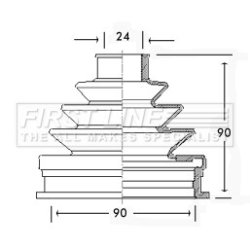 Cv Joint Boot Kit FIRST LINE FCB2255 OE Ref 3B0 498 203 F