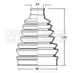 Cv Joint Boot Kit FIRST LINE FCB2284 OE Ref 7M0498203