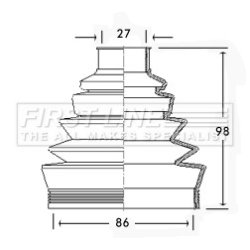 Cv Joint Boot Kit FIRST LINE FCB2304 OE Ref 46429633 S1