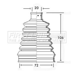 Cv Joint Boot Kit FIRST LINE FCB2317 OE Ref 329308
