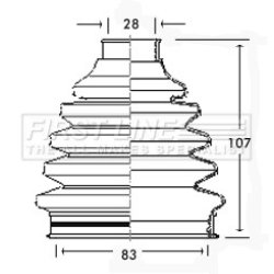 Cv Joint Boot Kit FIRST LINE FCB2330 OE Ref 96BG3A331AA