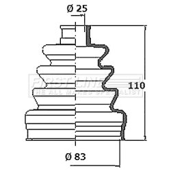 Cv Joint Boot Kit FIRST LINE FCB2363R OE Ref 6Q0498203