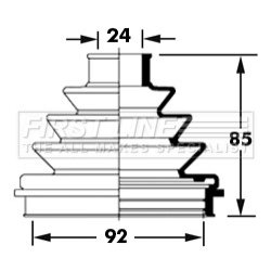 Cv Joint Boot Kit FIRST LINE FCB2373 OE Ref 443498203A