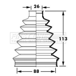 Cv Joint Boot Kit FIRST LINE FCB2376 OE Ref 44018S6FE00