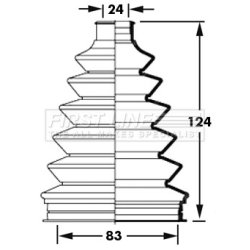 Cv Joint Boot Kit FIRST LINE FCB2383 OE Ref 44018-S2X-000