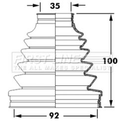 Cv Joint Boot Kit FIRST LINE FCB2384 OE Ref 42018S2A010