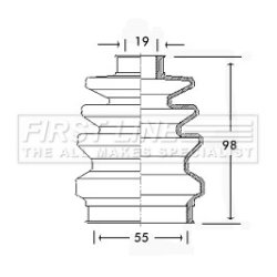 Cv Joint Boot Kit FIRST LINE FCB2418 OE Ref 90009025