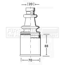 Cv Joint Boot Kit FIRST LINE FCB2547 OE Ref 328769