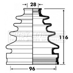 Cv Joint Boot Kit FIRST LINE FCB2874 OE Ref 0443860010