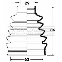 Cv Joint Boot Kit FIRST LINE FCB2882 OE Ref 7L0598201