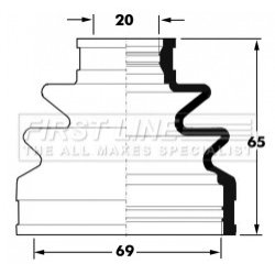 Cv Joint Boot Kit FIRST LINE FCB6039 OE Ref 28423FE020