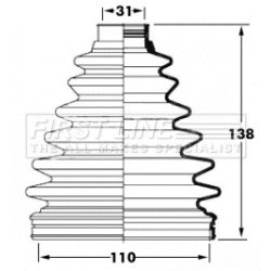 Cv Joint Boot Kit FIRST LINE FCB6057 OE Ref 0443860021