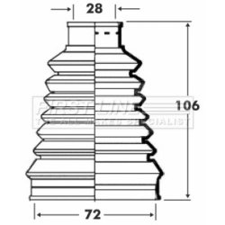 Cv Joint Boot Kit FIRST LINE FCB6072 OE Ref 329313