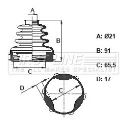 Cv Joint Boot Kit FIRST LINE FCB6108 OE Ref 1539188