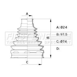 Cv Joint Boot Kit FIRST LINE FCB6120 OE Ref 46308848
