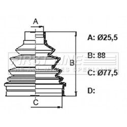 Cv Joint Boot Kit FIRST LINE FCB6130 OE Ref 77366265