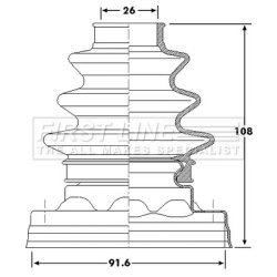 Cv Joint Boot Kit FIRST LINE FCB6182 OE Ref 33217547079