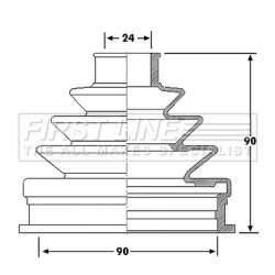 Cv Joint Boot Kit FIRST LINE FCB6188 OE Ref 3B0407285A