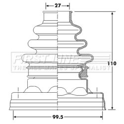 Cv Joint Boot Kit FIRST LINE FCB6191 OE Ref 33 21 7 540 117 SK2