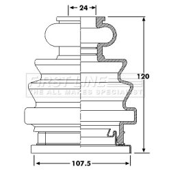 Cv Joint Boot Kit FIRST LINE FCB6204 OE Ref 7H0498103