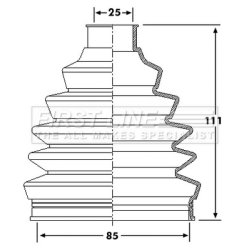 Cv Joint Boot Kit FIRST LINE FCB6205 OE Ref 8D0407285