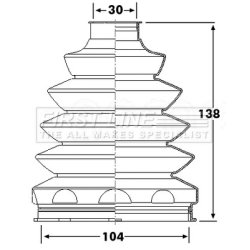 Cv Joint Boot Kit FIRST LINE FCB6228 OE Ref 16 077 409 80 SK1