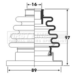 Cv Joint Boot Kit FIRST LINE FCB6252 OE Ref 191 498 201 A