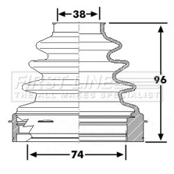 Cv Joint Boot Kit FIRST LINE FCB6254 OE Ref 3287.A6