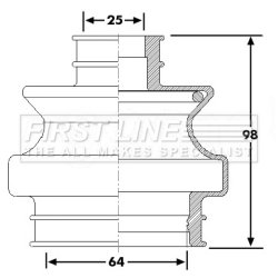 Cv Joint Boot Kit FIRST LINE FCB6263 OE Ref 115 350 12 37