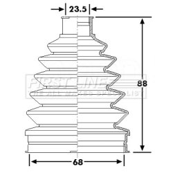 Cv Joint Boot Kit FIRST LINE FCB6270 OE Ref LR018482