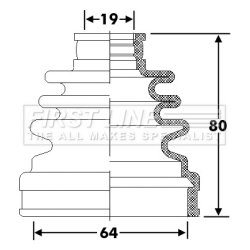 Cv Joint Boot Kit FIRST LINE FCB6272 OE Ref 4411954G50