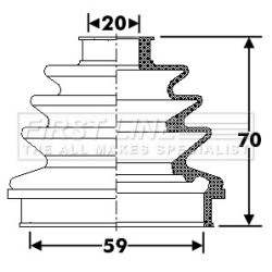Cv Joint Boot Kit FIRST LINE FCB6281 OE Ref 99634929100
