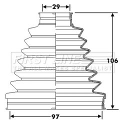 Cv Joint Boot Kit FIRST LINE FCB6290 OE Ref 163 350 02 37 SK