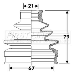 Cv Joint Boot Kit FIRST LINE FCB6291 OE Ref 4411855G00